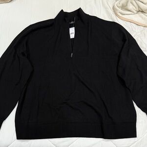 Brooks Brothers Men's Black Zip-Up Sweater